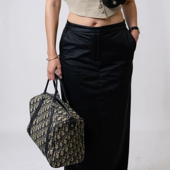 Christian Dior Trotter Boston Bag Dior Baggages Navy Monogram Canvas Handbag - Picture 4 of 15